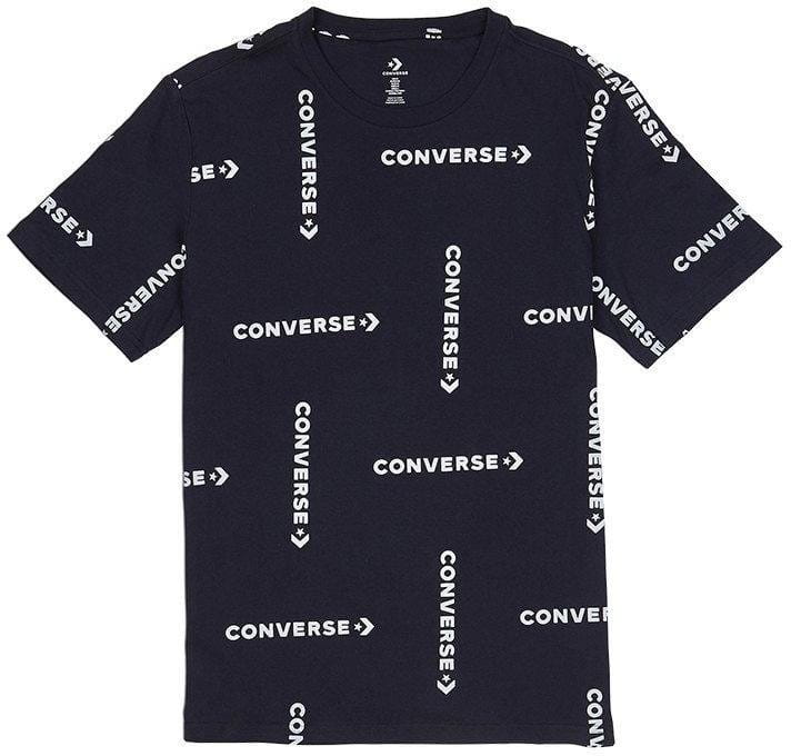 converse grid wordmark print tee t-shirt Rövid ujjú póló