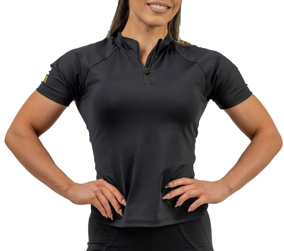 NEBBIA Women s Compression Zipper Shirt INTENSE Ultimate Gold Rövid ujjú póló