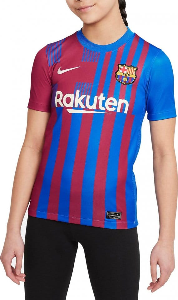 Nike FC Barcelona 2021/22 Stadium Home Big Kids Soccer Jersey Póló